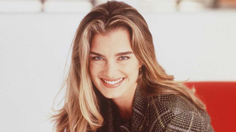 Brooke Shields red couch