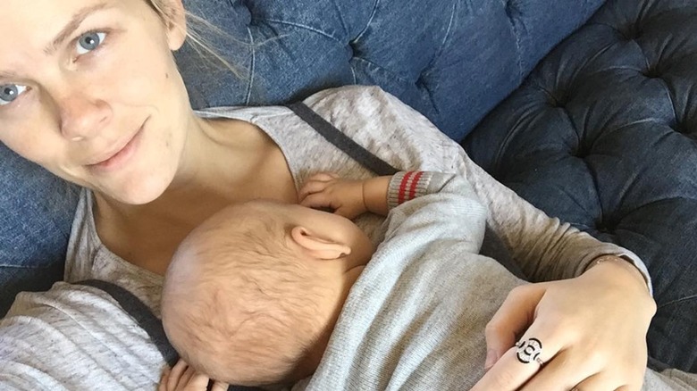 Brooklyn Decker cuddling son, Hank