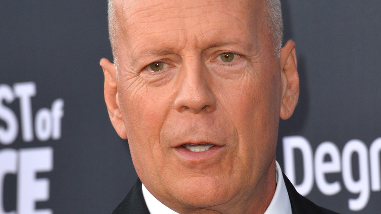 Bruce Willis looking serious