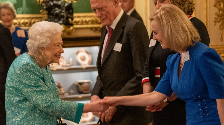 Liz Truss with the queen