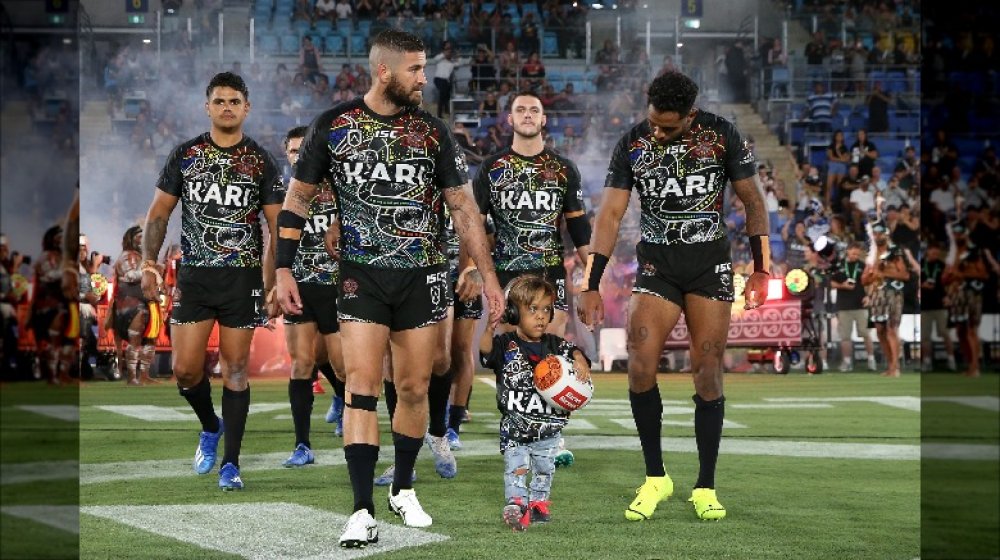 Quaden Bayles at a rugby game in Australia