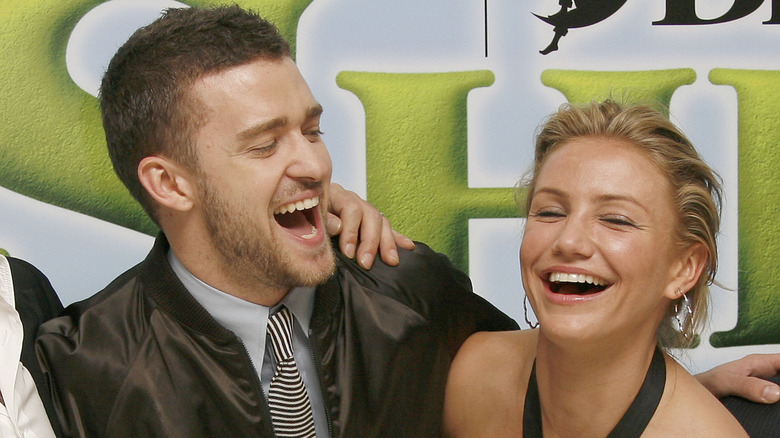 Justin Timberlake and Cameron Diaz laugh together months after breaking up