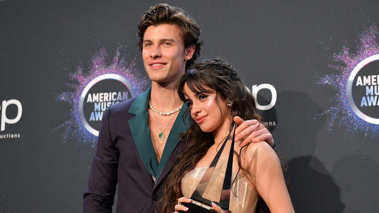 Shawn Mendes and Camila Cabello posing together 