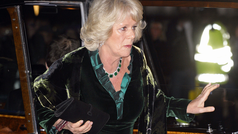 Camilla Parker Bowles leaving her vehicle 