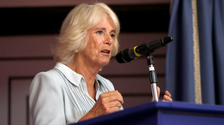 Camilla Parker Bowles speaking at event organized by the British Dance Council in association with The Royal Osteoporosis Society