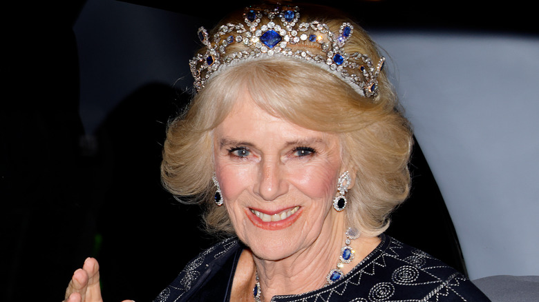 Camilla Parker Bowles wearing tiara