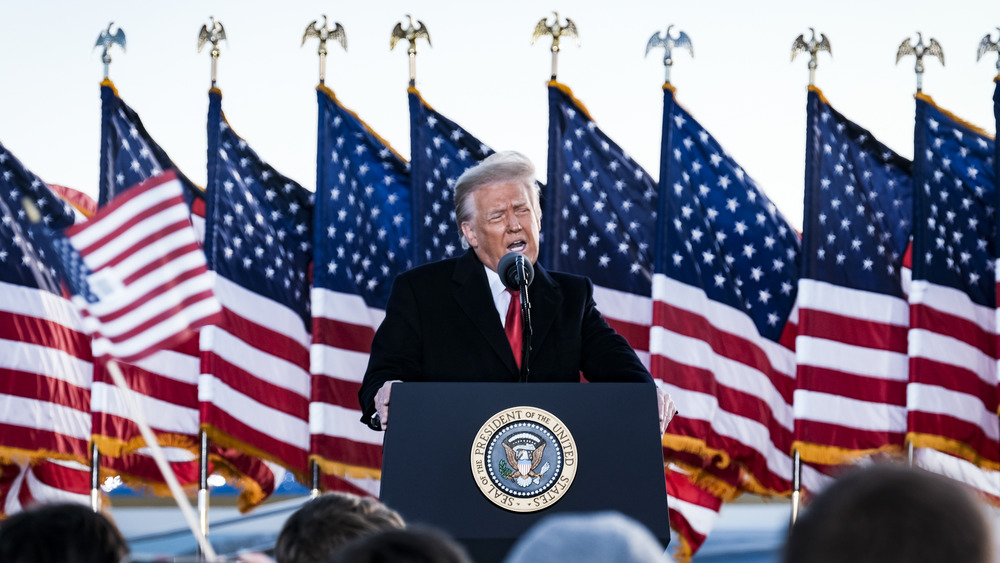 Donald Trump at presidential podium