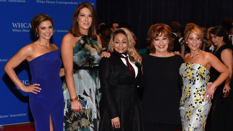 Candace Cameron Bure posing with The View cohosts