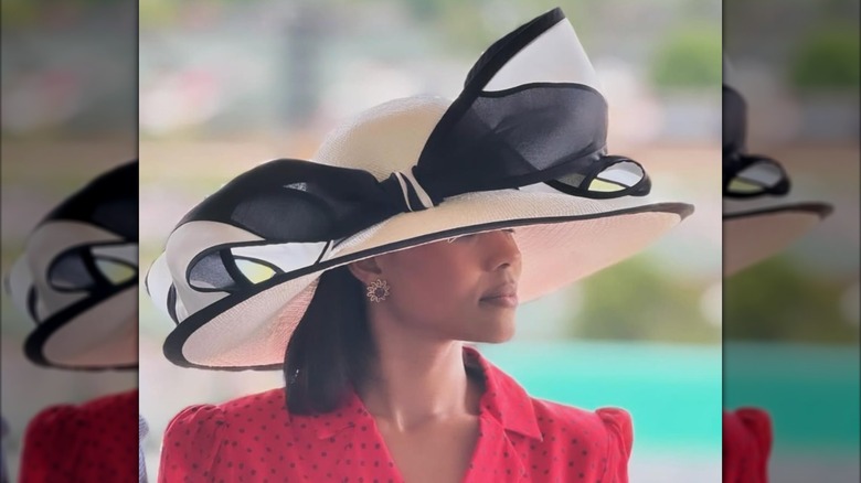 Candace Owens wearing huge hat