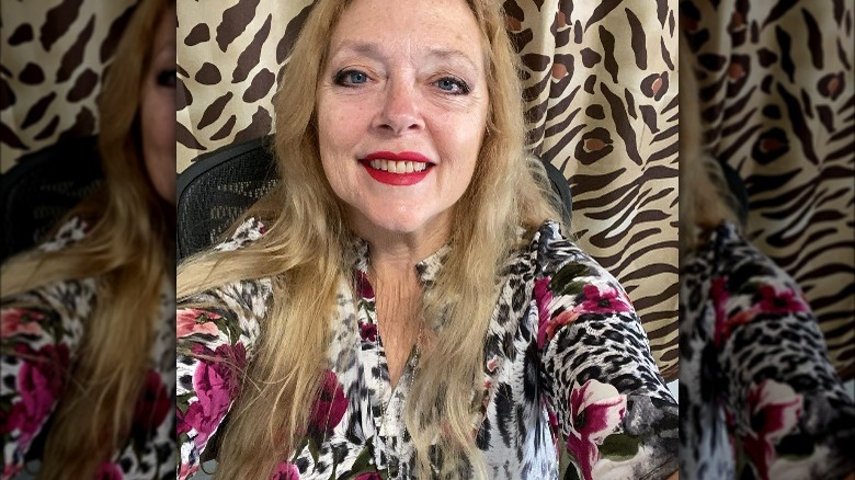 Carole Baskin wearing animal print