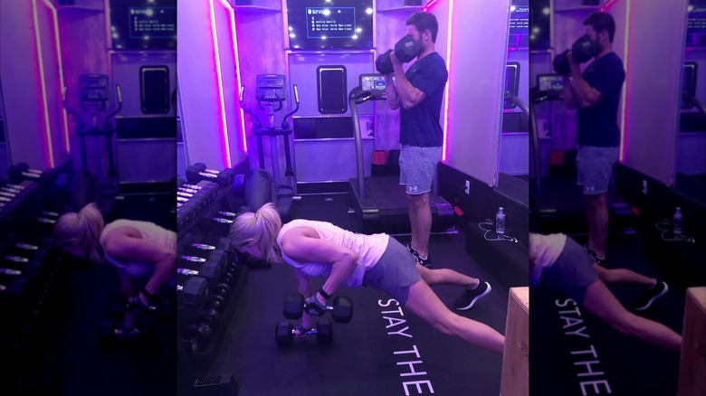 Carrie Underwood and Mike Fisher working out