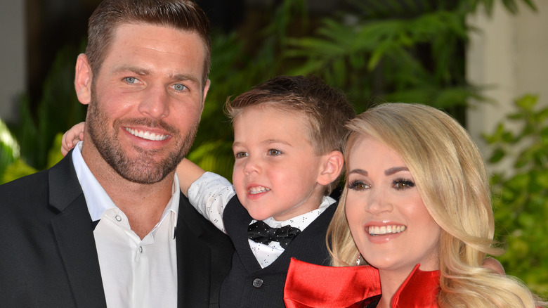 Carrie Underwood with husband and son