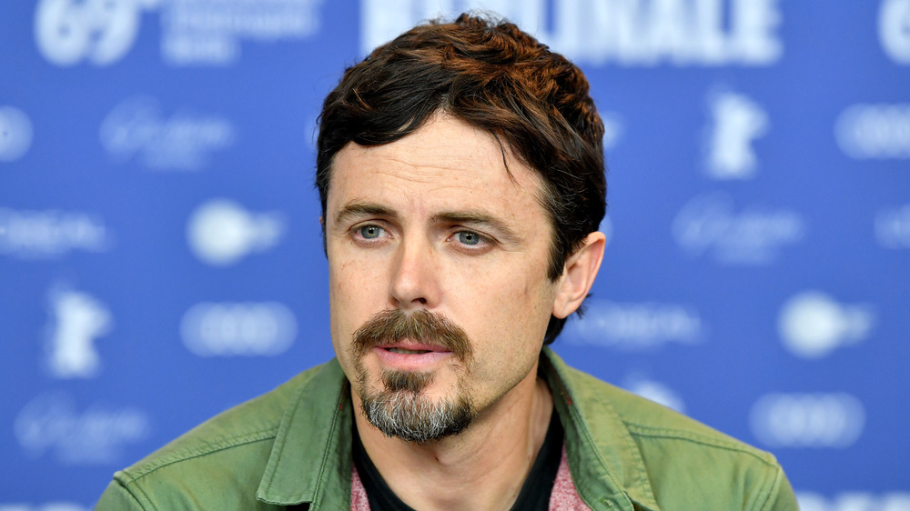 Casey Affleck speaks in a press conference