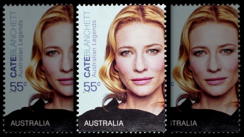 Cate Blanchett on an Australian stamp