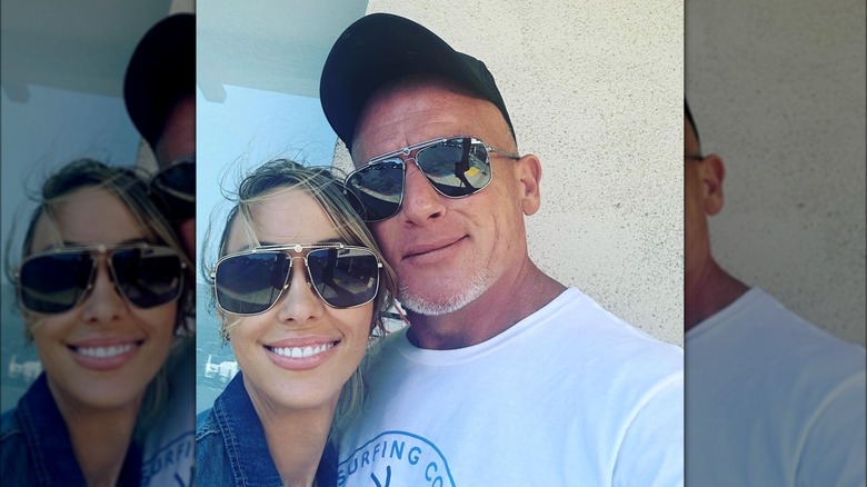 Tish Cyrus poses with Dominic Purcell