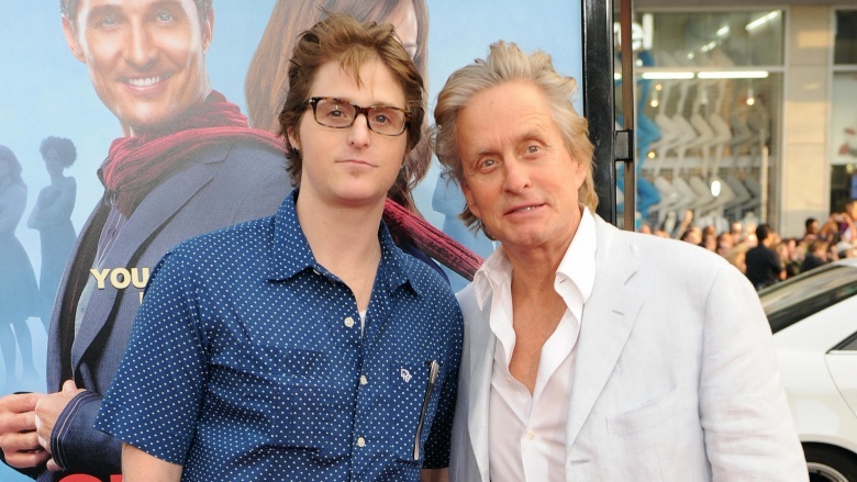 Cameron and Michael Douglas posing