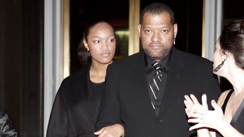 Montana Fishburne walking with Laurence Fishburne