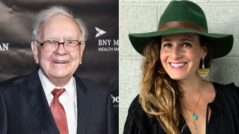 Split image of Warren and Nicole Buffett at events