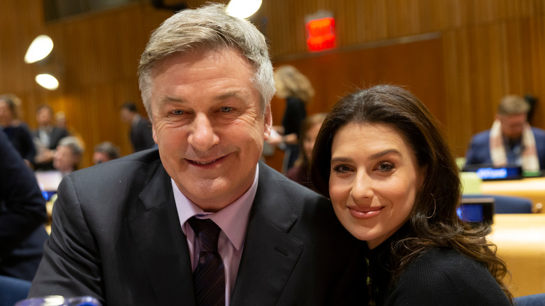 Alec and Hilaria Baldwin smiling