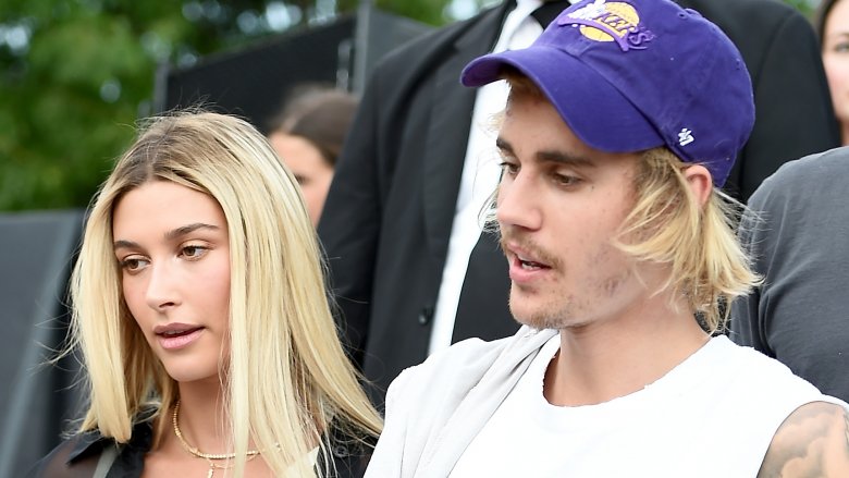 Hailey Baldwin and Justin Bieber walking