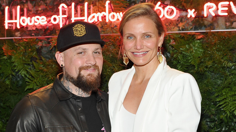 Benji Madden and Cameron Diaz smiling