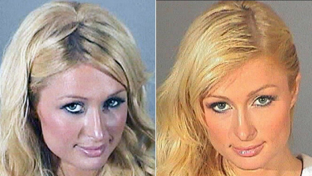 Paris Hilton mugshots for DUI and probation violation arrests 