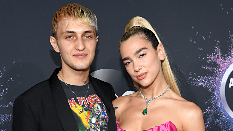 Dua Lipa with Anwar Hadid smiling