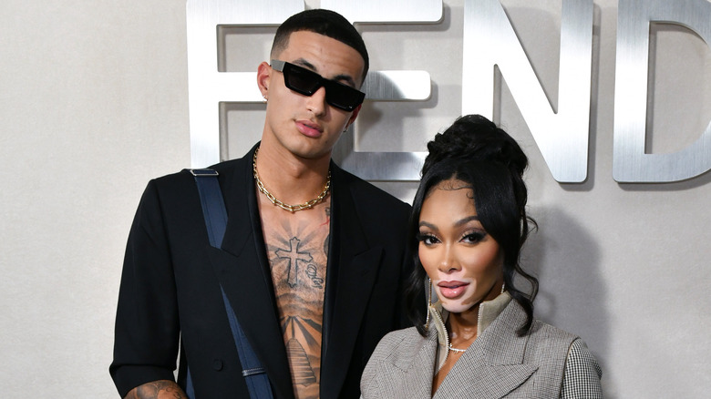 Winnie Harlow with Kyle Kuzma posing