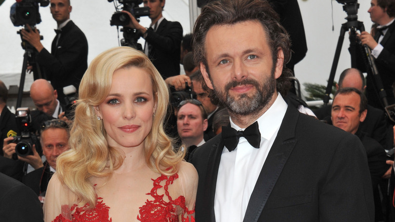 Rachel McAdams and Michael Sheen posing together