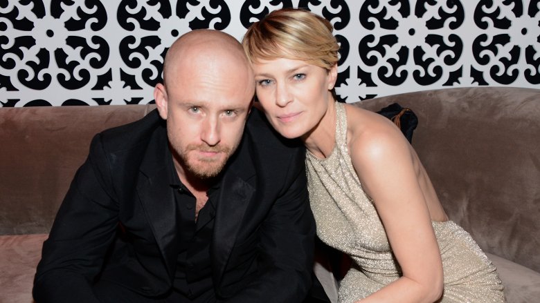 Ben Foster, Robin Wright pose together on couch