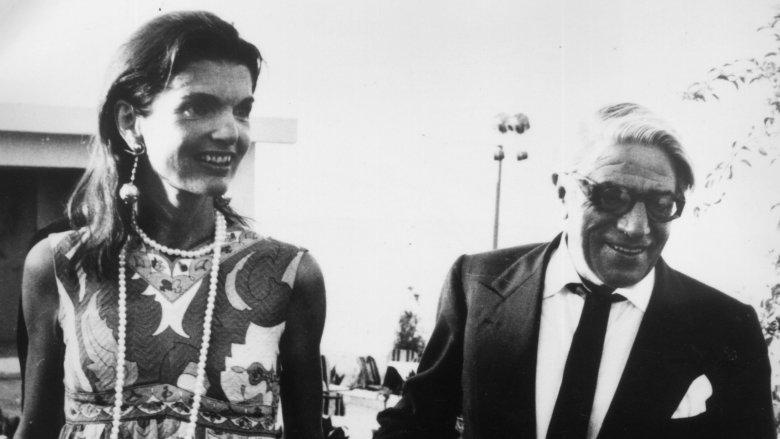 Jacqueline Kennedy and Aristotle Onassis smiling