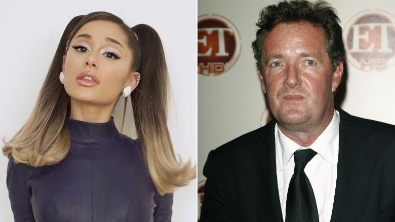 Ariana Grande and Piers Morgan side by side