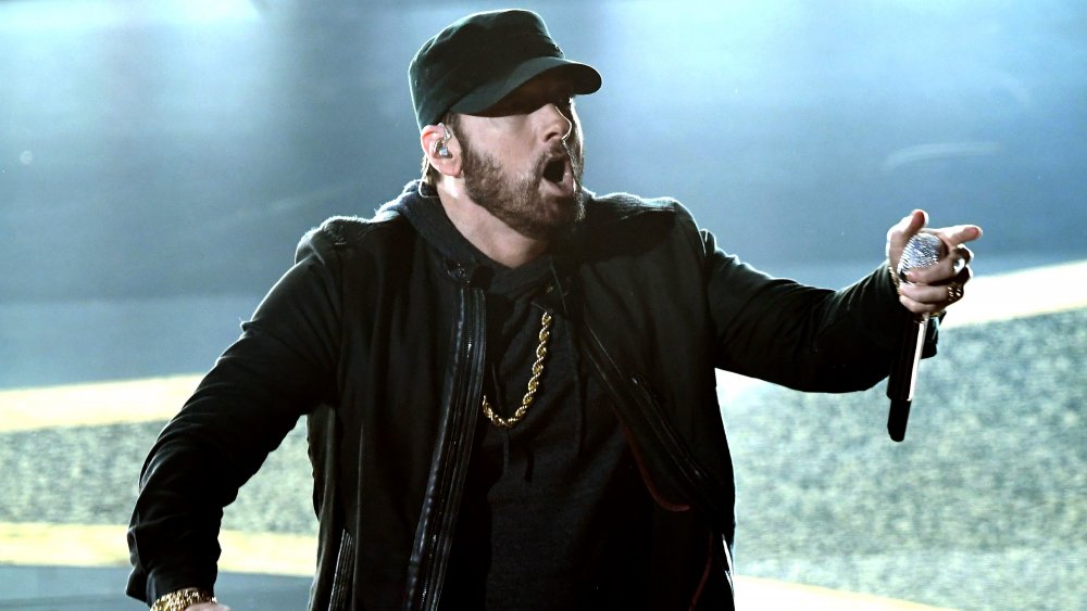 Eminem performing on stage