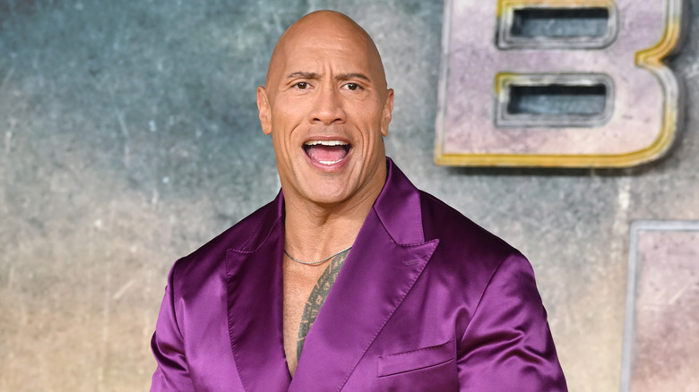 Dwayne Johnson with open mouth