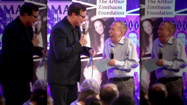 Bob Saget and Gilbert Gottfried onstage at event 