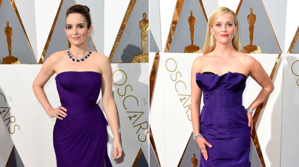 Tina Fey (left) and Reese Witherspoon (right) at the Oscars