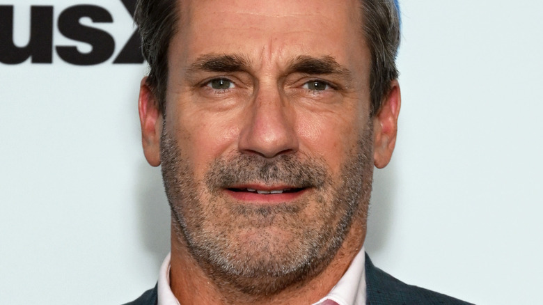 Jon Hamm red carpet, looking at camera