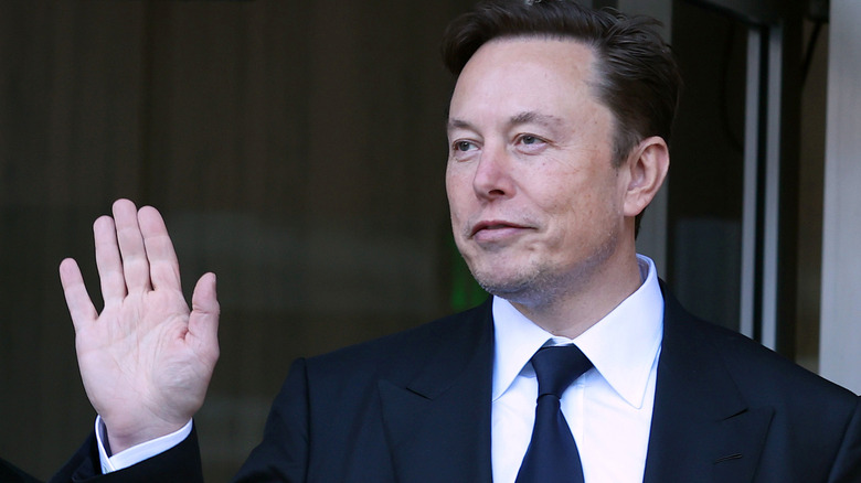 Elon Musk waving