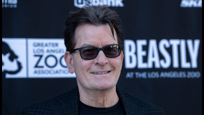 Charlie Sheen wearing sunglasses