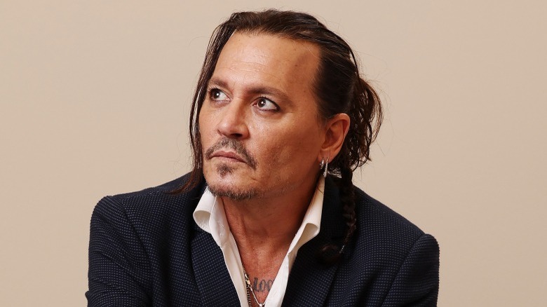 Johnny Depp looking up