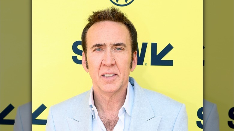 Nicolas Cage squinting