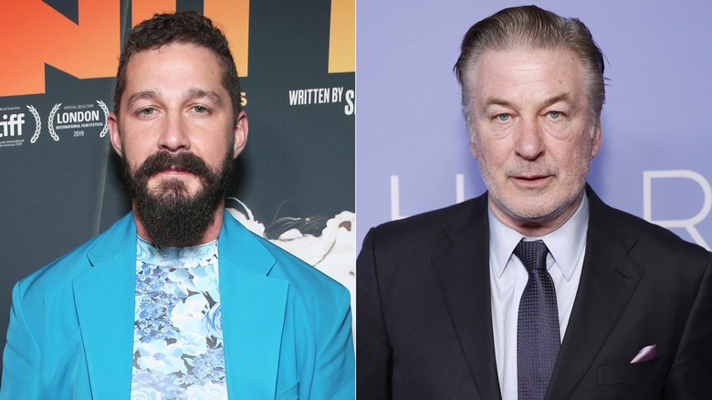 Shia LaBeouf posing, Alec Baldwin posing