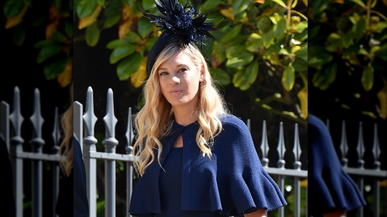 Chelsy Davy wearing hat