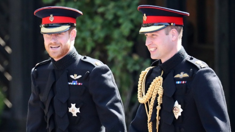 Prince Harry and Prince William smiling