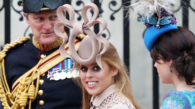 Princess Beatrice smiling with hat