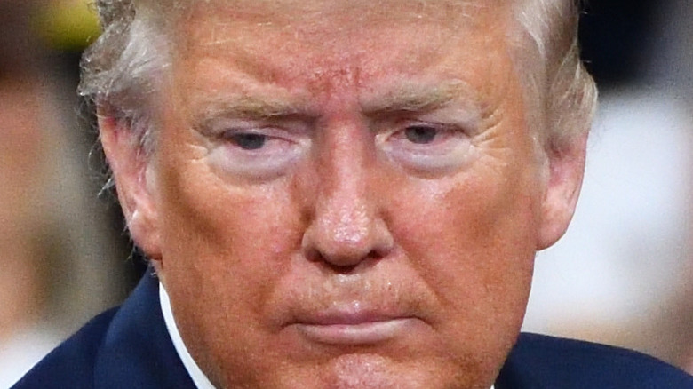 Donald Trump frowning