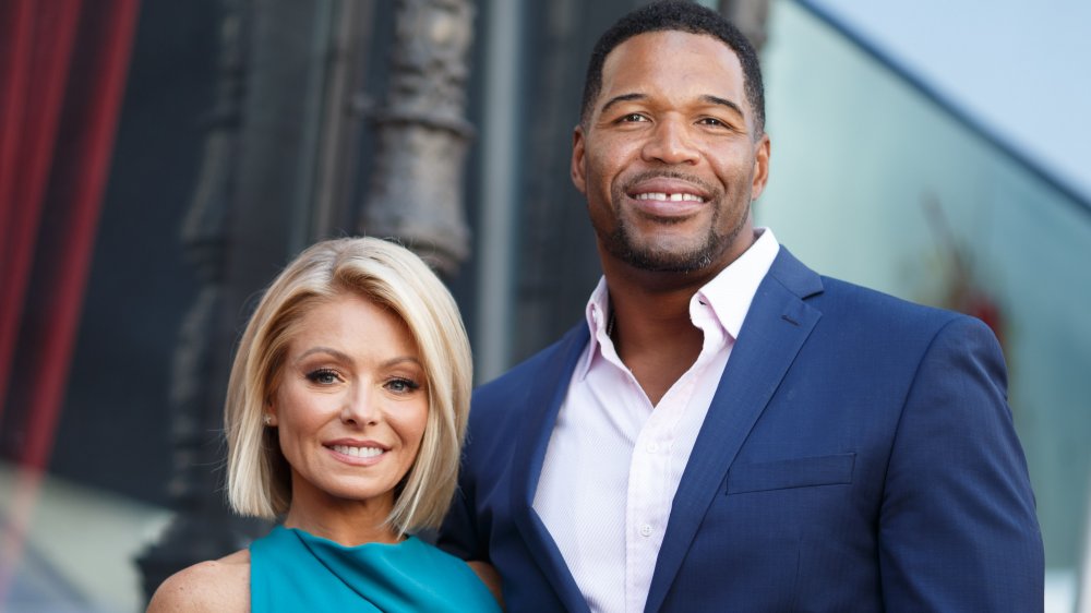 Kelly Ripa and Michael Strahan at Kelly Ripa's star ceremony on the Hollywood Walk of Fame ceremony in 2015