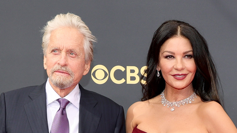 Michael Douglas and Catherine Zeta-Jones on a red carpet