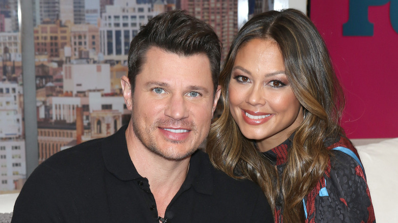 Nick and Vanessa Lachey smiling