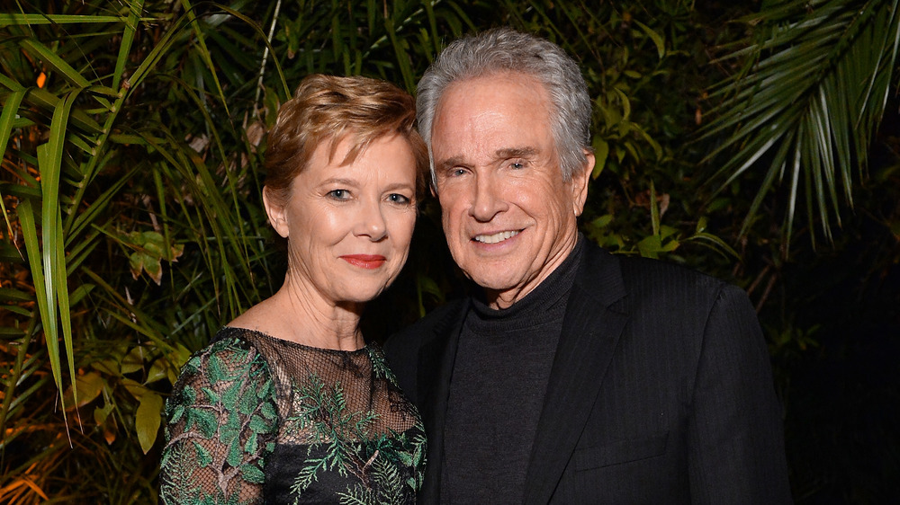 Annette Bening and Warren Beatty smiling